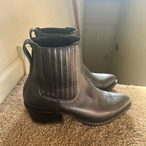 Black Leather Ankle Boots